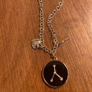 No Boundaries Gold and Black Cancer Zodiac Charm Necklace